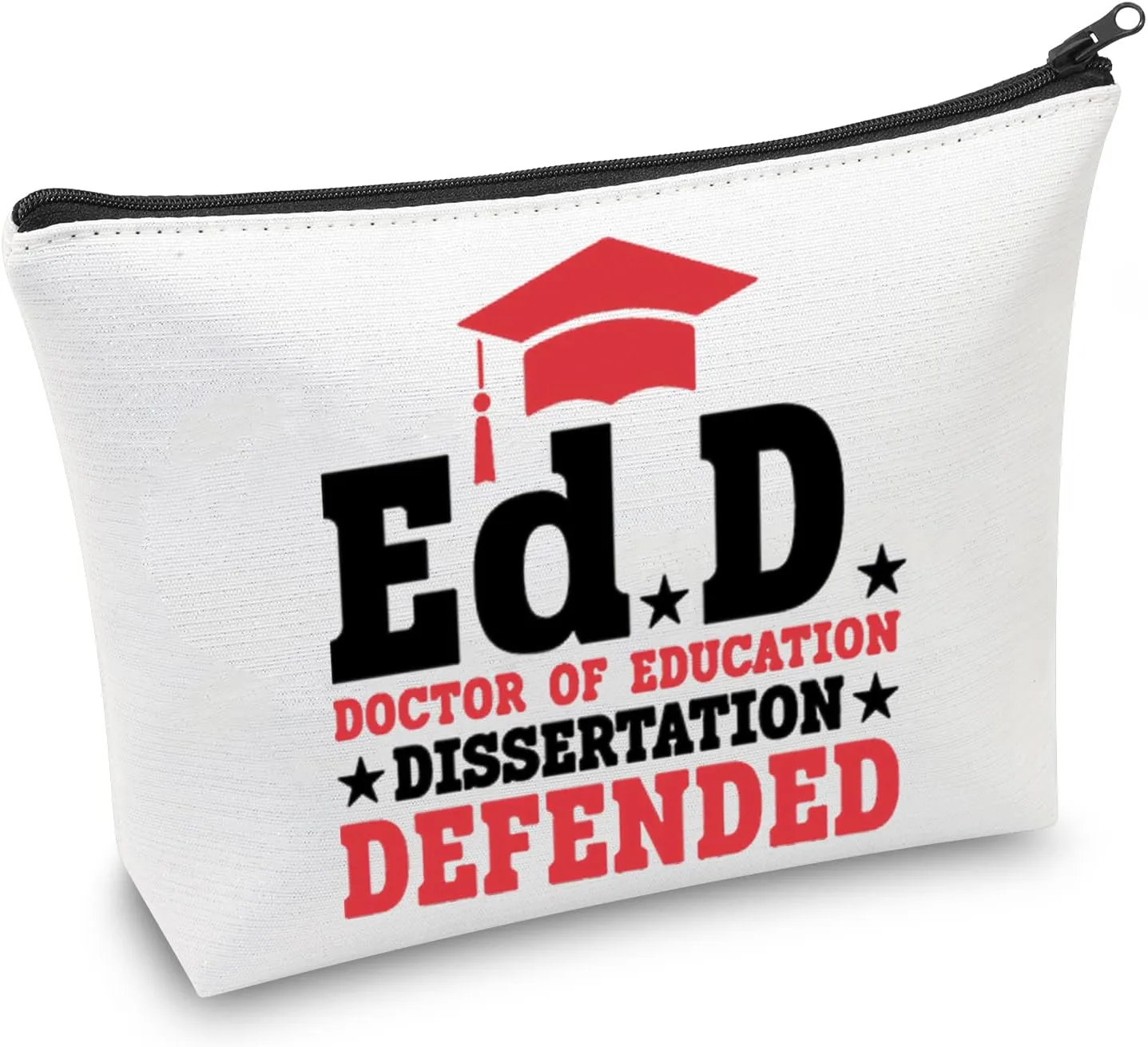CMNIM EdD Gift Doctor Of Education Dissertation Defended Makeup Bag for Doctorate Graduation Gift for Her