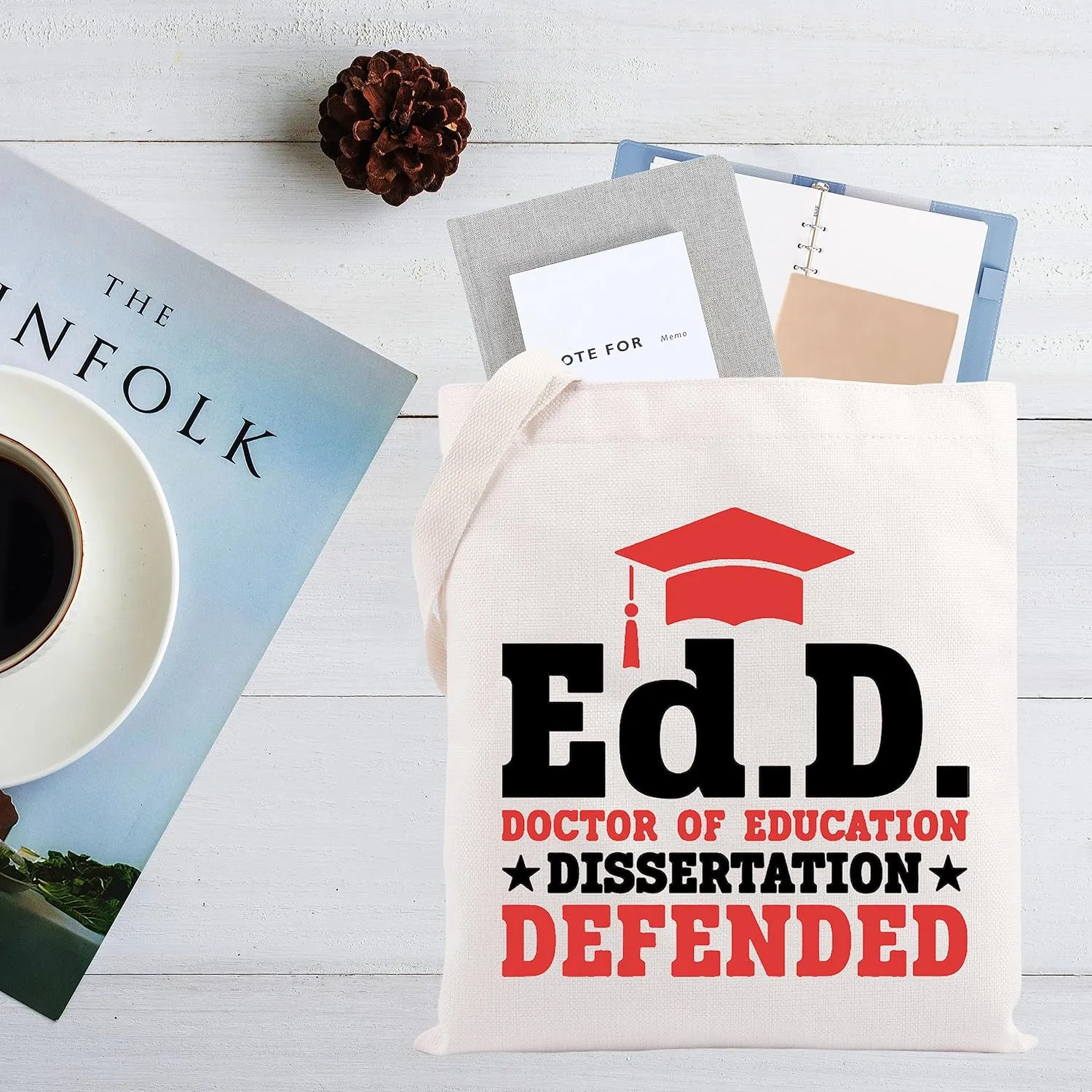 CMNIM EdD Gift Doctor Of Education Dissertation Defended Makeup Bag for Doctorate Graduation Gift for Her