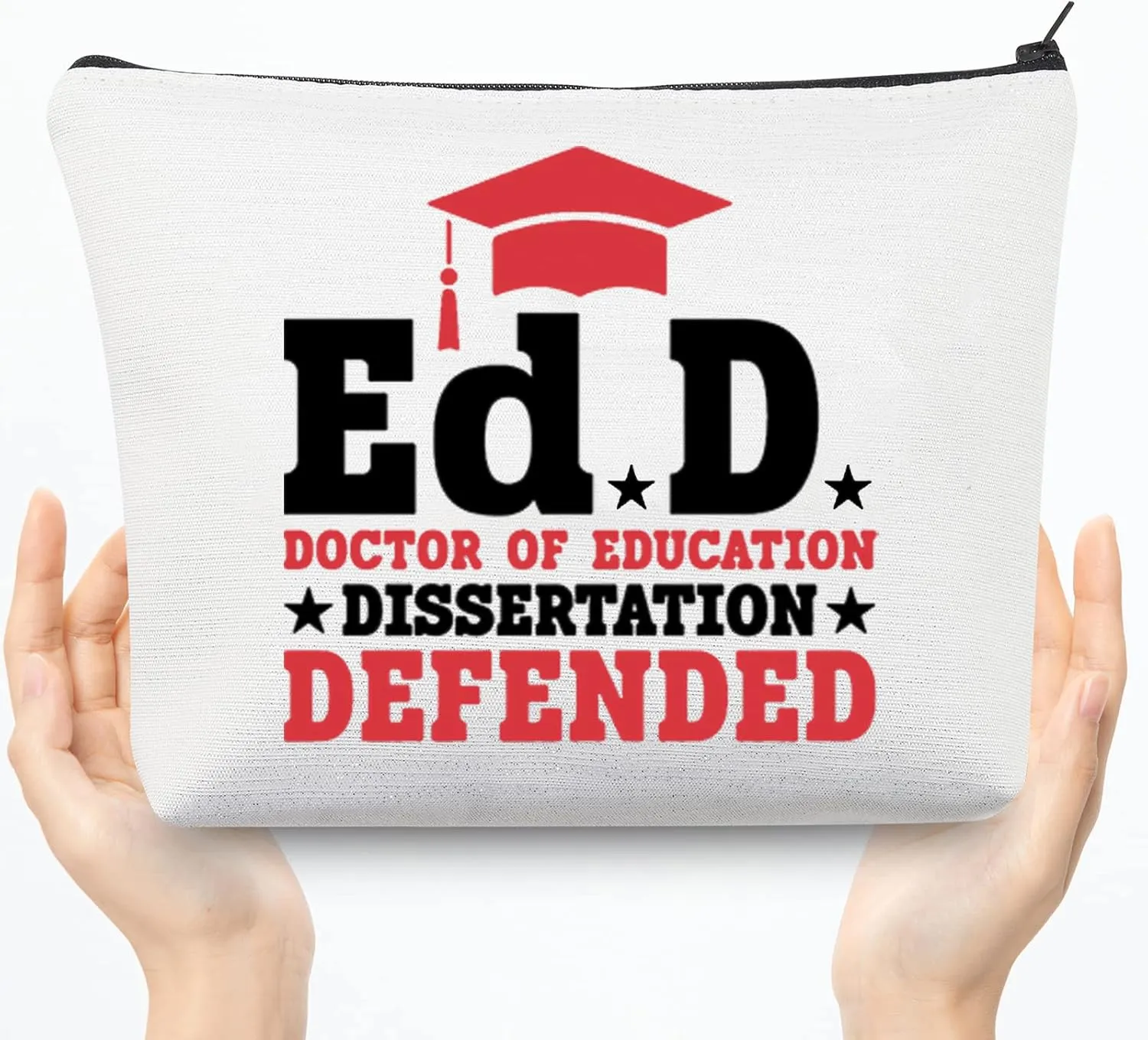CMNIM EdD Gift Doctor Of Education Dissertation Defended Makeup Bag for Doctorate Graduation Gift for Her