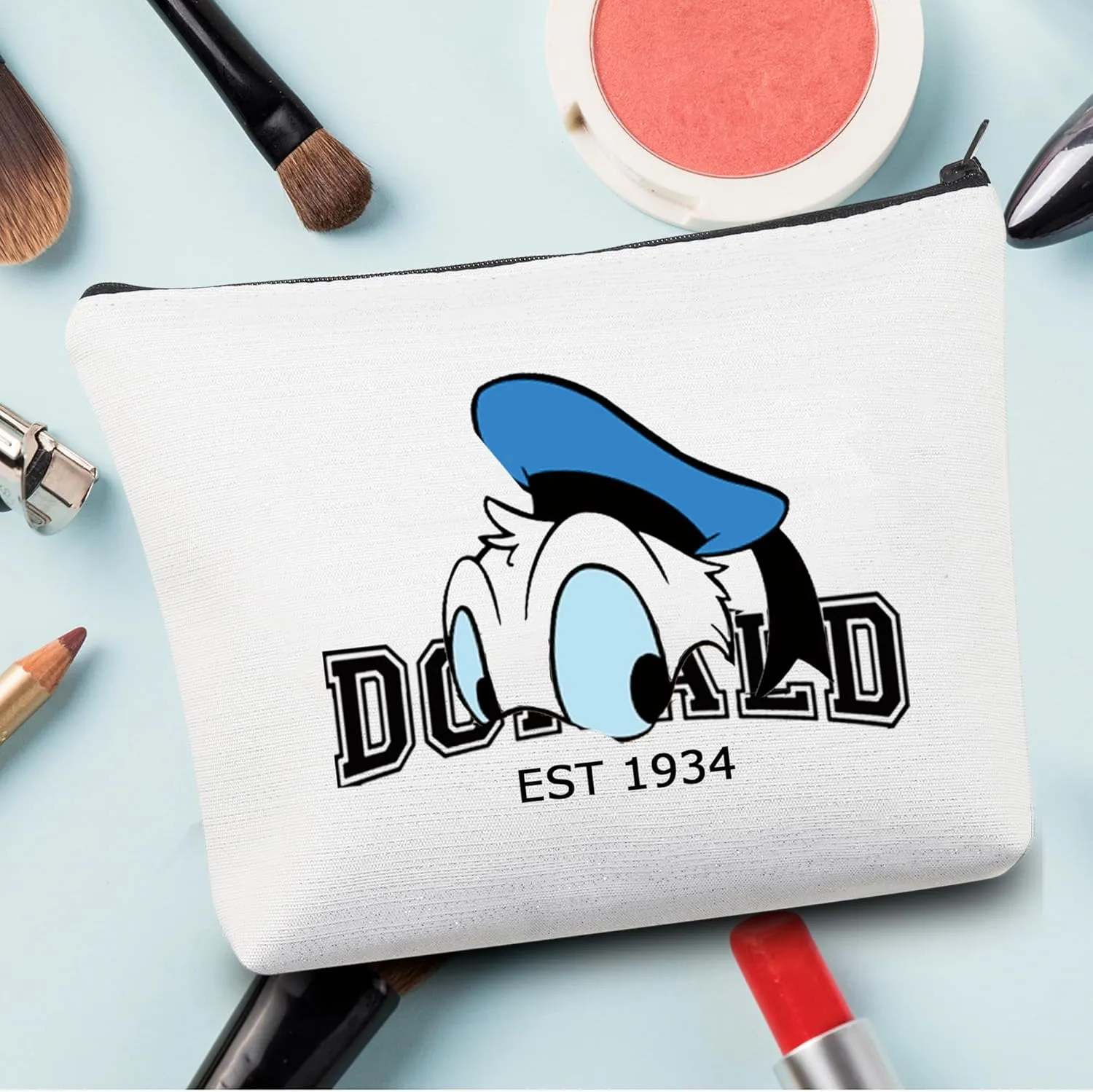 CMNIM Funny Duck Inspired Gift Duck Makeup Bag Duck Lover Gift Do-ald Est 1934 Pouch Bag for Best Friend Friendship Gift (Don-ld Est 1934 Makeup Bag)