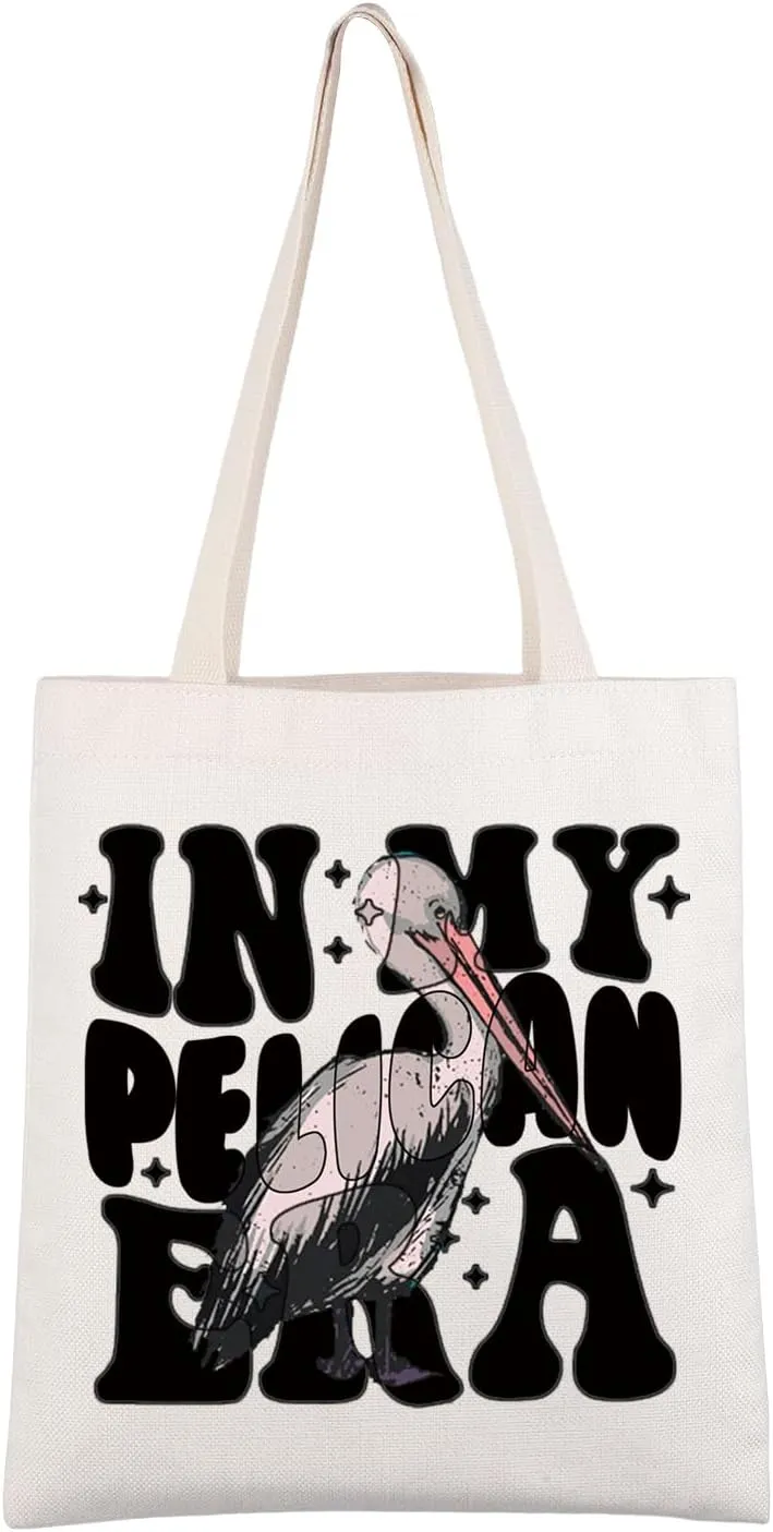 CMNIM In My Pelican Era Travel Tote Bag Pelicans Lovers Gifts Bird Lovers Shopping Bag Pelican Gifts Bird Watching Gifts
