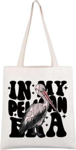 CMNIM In My Pelican Era Travel Tote Bag Pelicans Lovers Gifts Bird Lovers Shopping Bag Pelican Gifts Bird Watching Gifts
