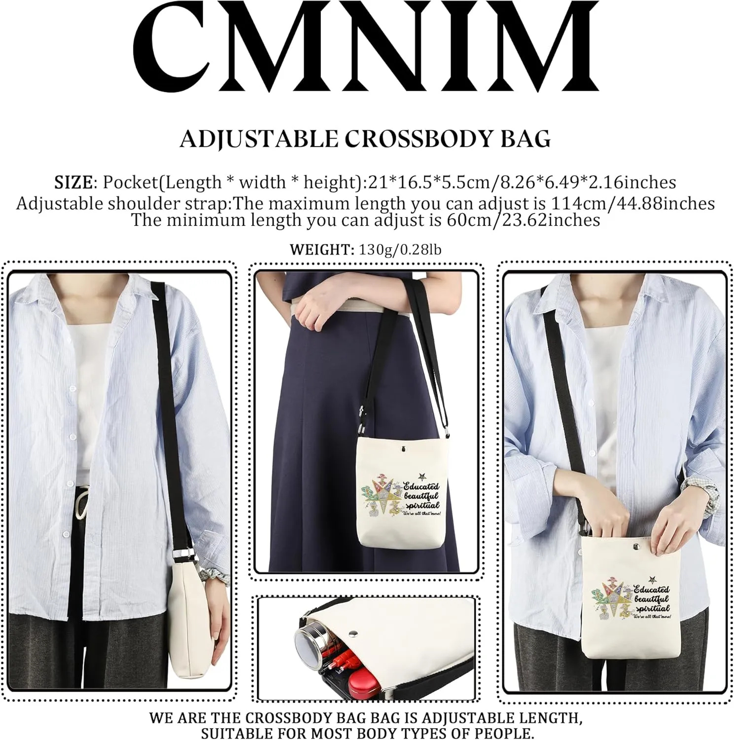 CMNIM Order Of The Eastern Star Gift OES Sistar Cosmetic Bag Educated Beautiful Spiritual OES Sorority Gift for Diva Sistar
