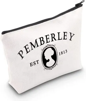 CMNIM Prid- Prejudice Merchandise Gift Jane Austen Literary Makeup Bags Bookish Gift for Book Lover Travel Toiletry Bags (Pemberl-y est 1813 MB)
