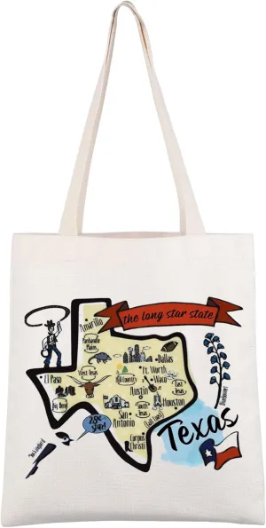 CMNIM Texas Gifts Texas State Tote Bag Moving Away Texas Gift Texas Welcome Gift Texas Travel Grocery Reusable Shopping Bag