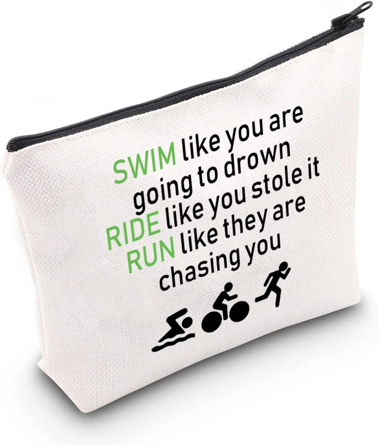 CMNIM Triathlon Bag Transition Gift Swim Bike Run Makeup Bag Triathlete gift for Runner Triathlon Athlete Sport Lover (Swim Bike Run Makeup Bag)