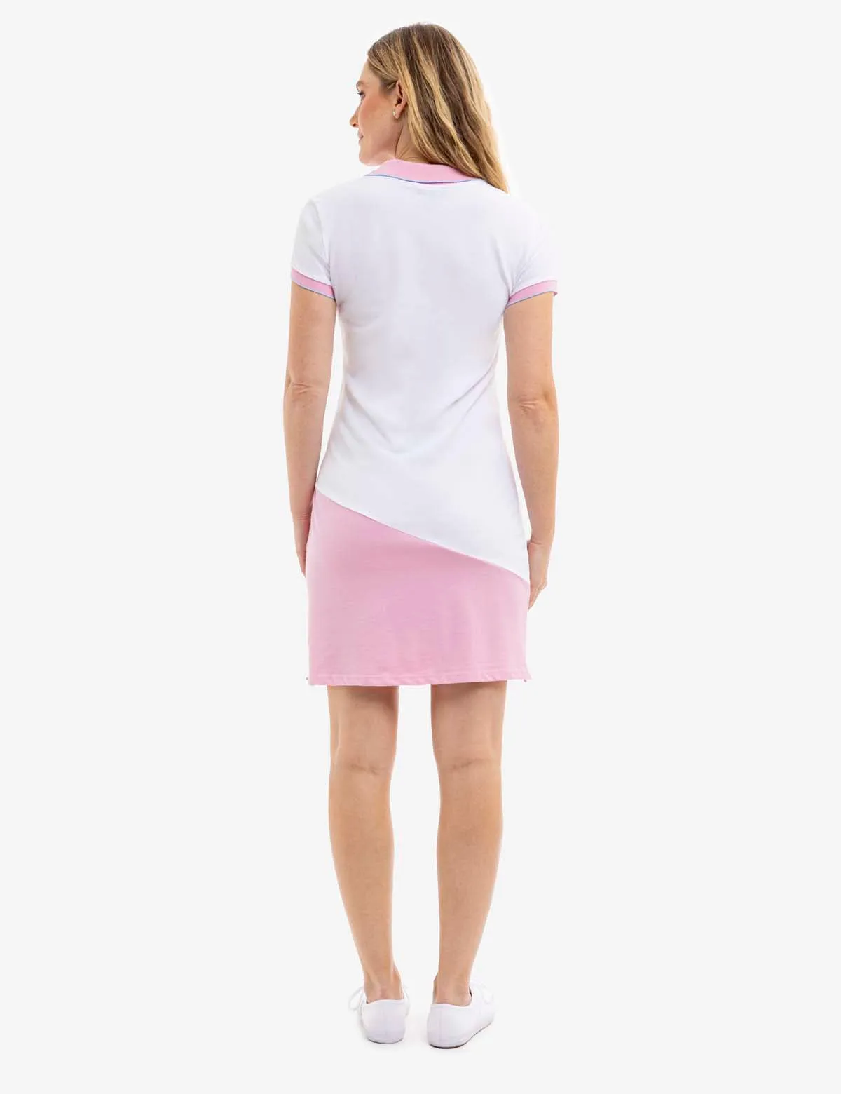 COLORBLOCK BIG LOGO POLO DRESS