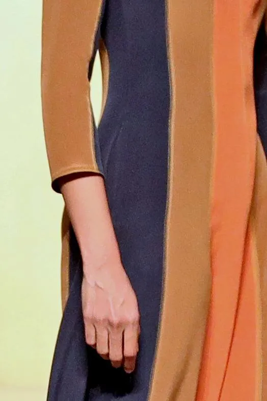 Colour-blocked Silk Dress