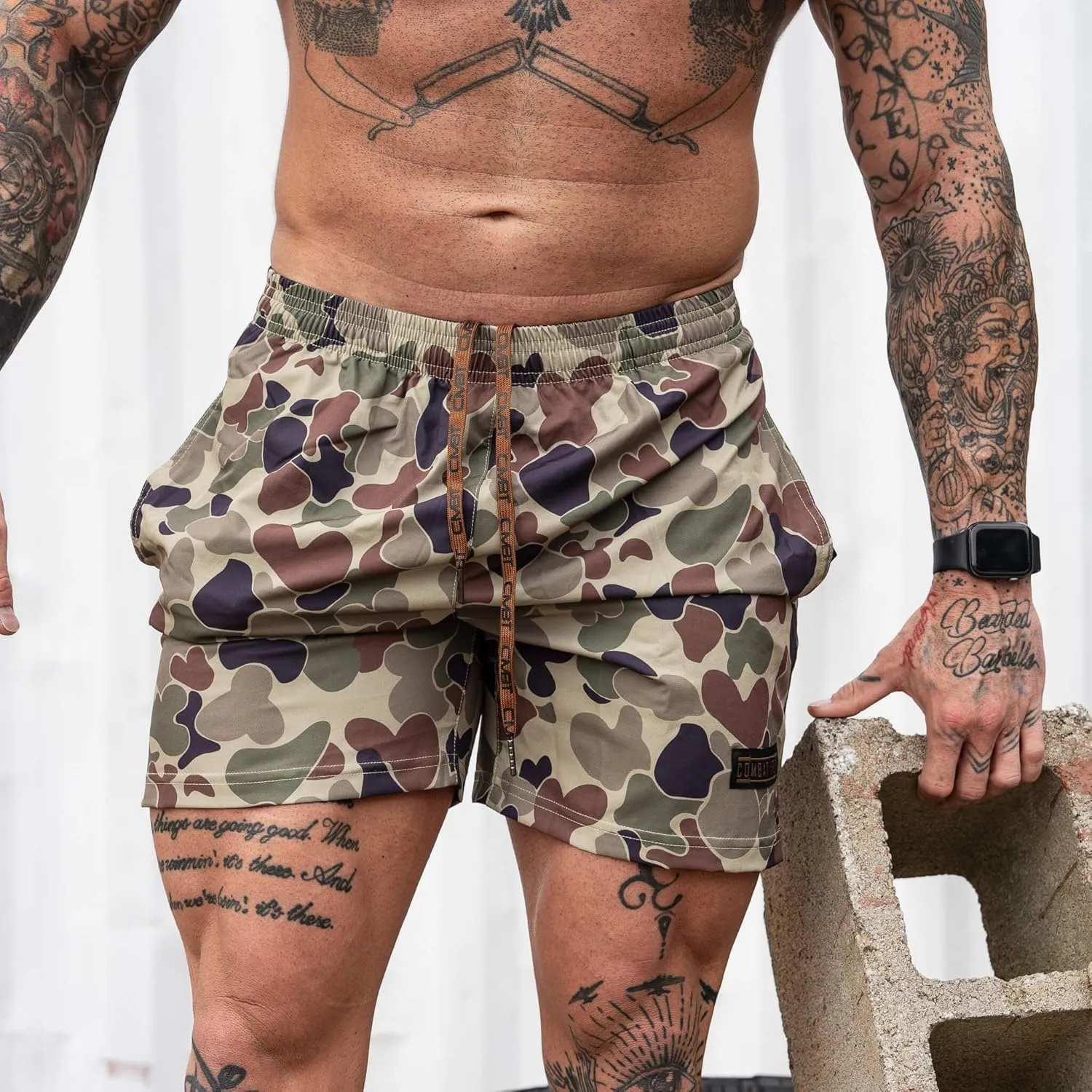 Combat Iron Men's Performance Training Shorts - 5.5 Inseam - Quick Dry Mid Stretch Allowance with Mesh Inner Pockets