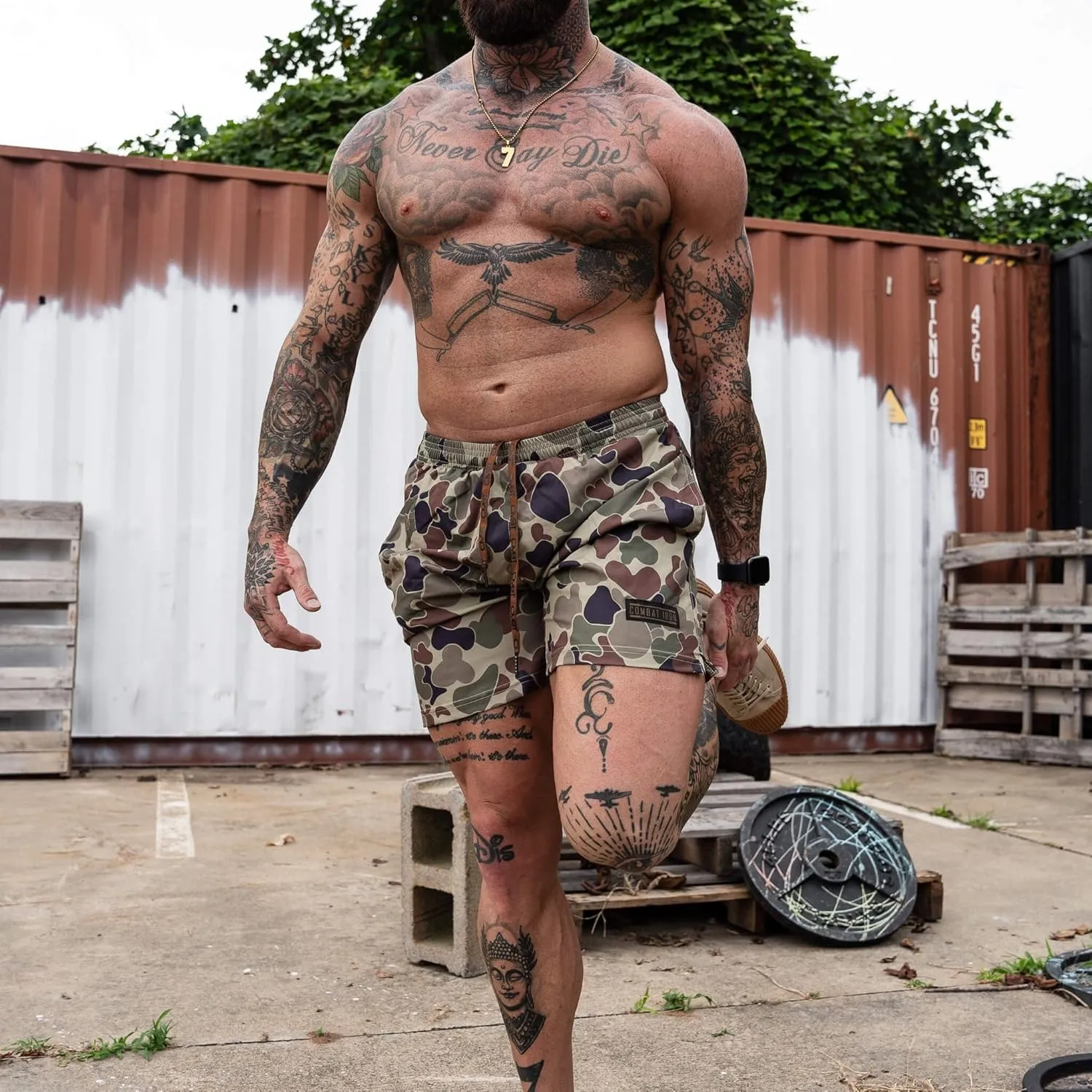 Combat Iron Men's Performance Training Shorts - 5.5 Inseam - Quick Dry Mid Stretch Allowance with Mesh Inner Pockets