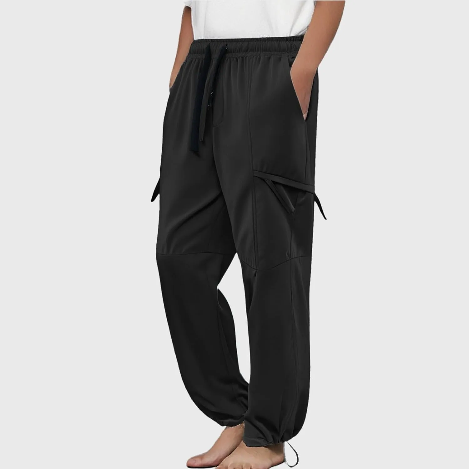 Compression Trousers Men Linen Gym Hiking Bike Business Skinny Riding Regular Fit Cargo Joggers Wide Leg Leather