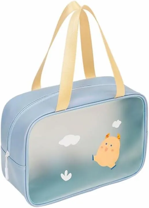 Convenient Large Capacity Cute Toiletry Bag Plastic Travel Wash with Handle Portable Makeup Storage Bag Practical