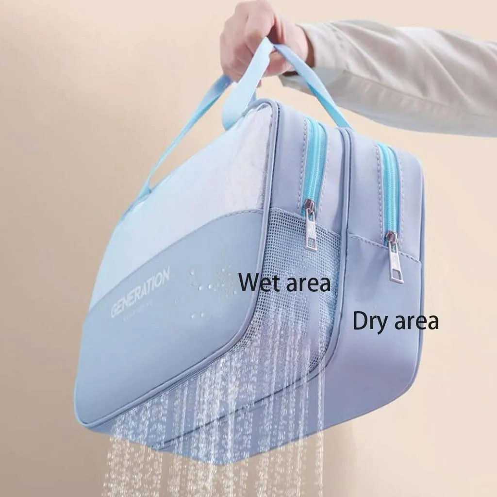 Convenient Transparent Travel Toiletry Bag Plastic Organizer Shower Bag with Handle Portable Makeup Wash Bag Practical