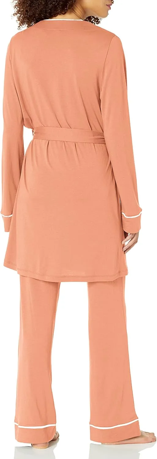 Cosabella Women's Bella Racerback Camisole, Robe & Pant Pajama Set
