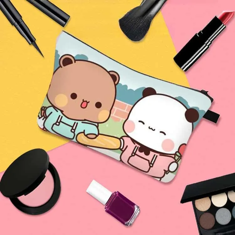 Cosmetic Bag Makeup bags for women,Small makeup pouch Travel bags for toiletries waterproof Bubu Dudu bears Pattern (11)