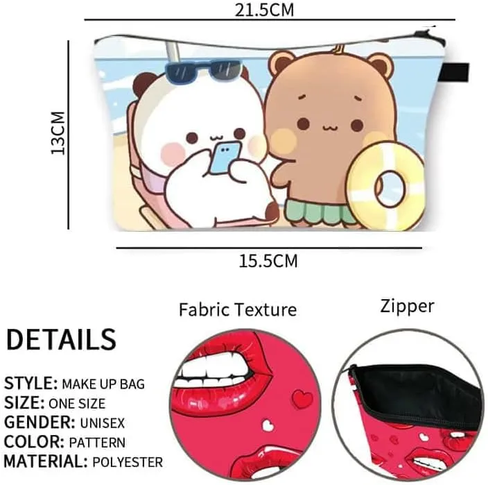 Cosmetic Bag Makeup bags for women,Small makeup pouch Travel bags for toiletries waterproof Bubu Dudu bears Pattern (11)
