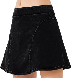 Cowgirl High Cut Thermal Track Athletic Skirts for Women Faux Denim Skirts Trousers Pants Shorts Women 2025