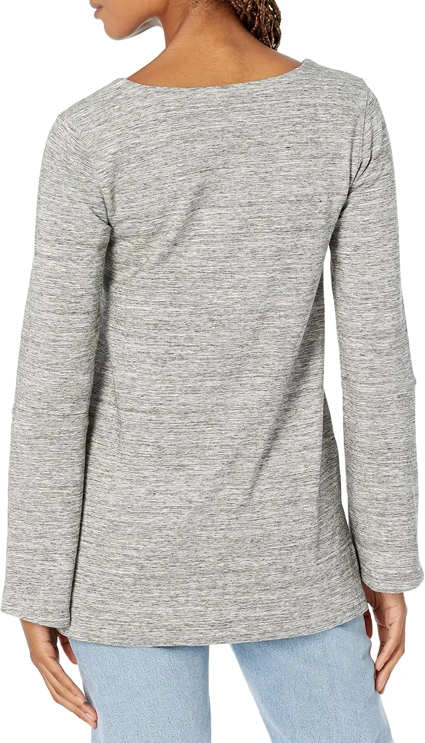 Daily Ritual Women's Terry Cotton and Modal Square-Sleeve Sweatshirt Tunic