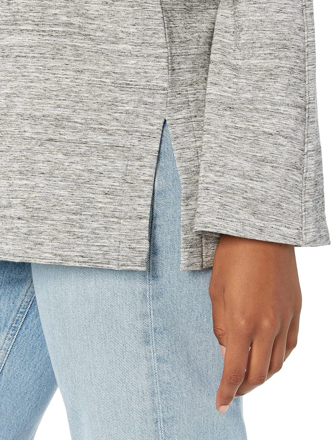 Daily Ritual Women's Terry Cotton and Modal Square-Sleeve Sweatshirt Tunic