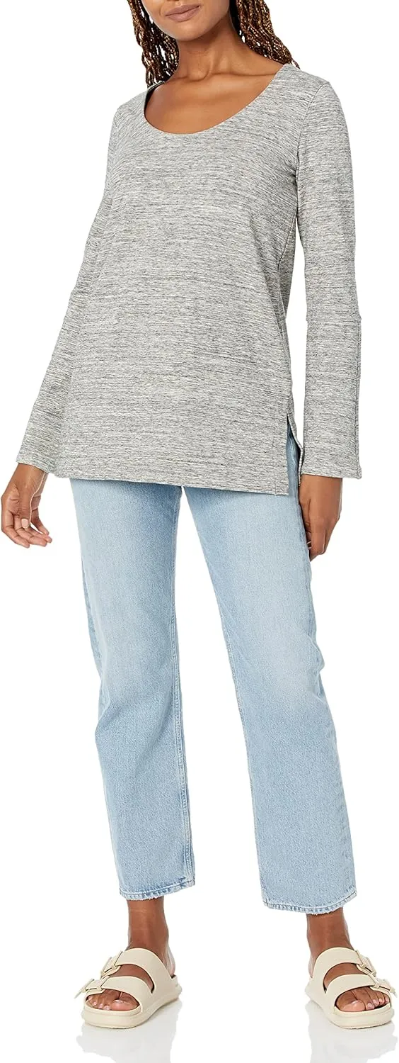 Daily Ritual Women's Terry Cotton and Modal Square-Sleeve Sweatshirt Tunic