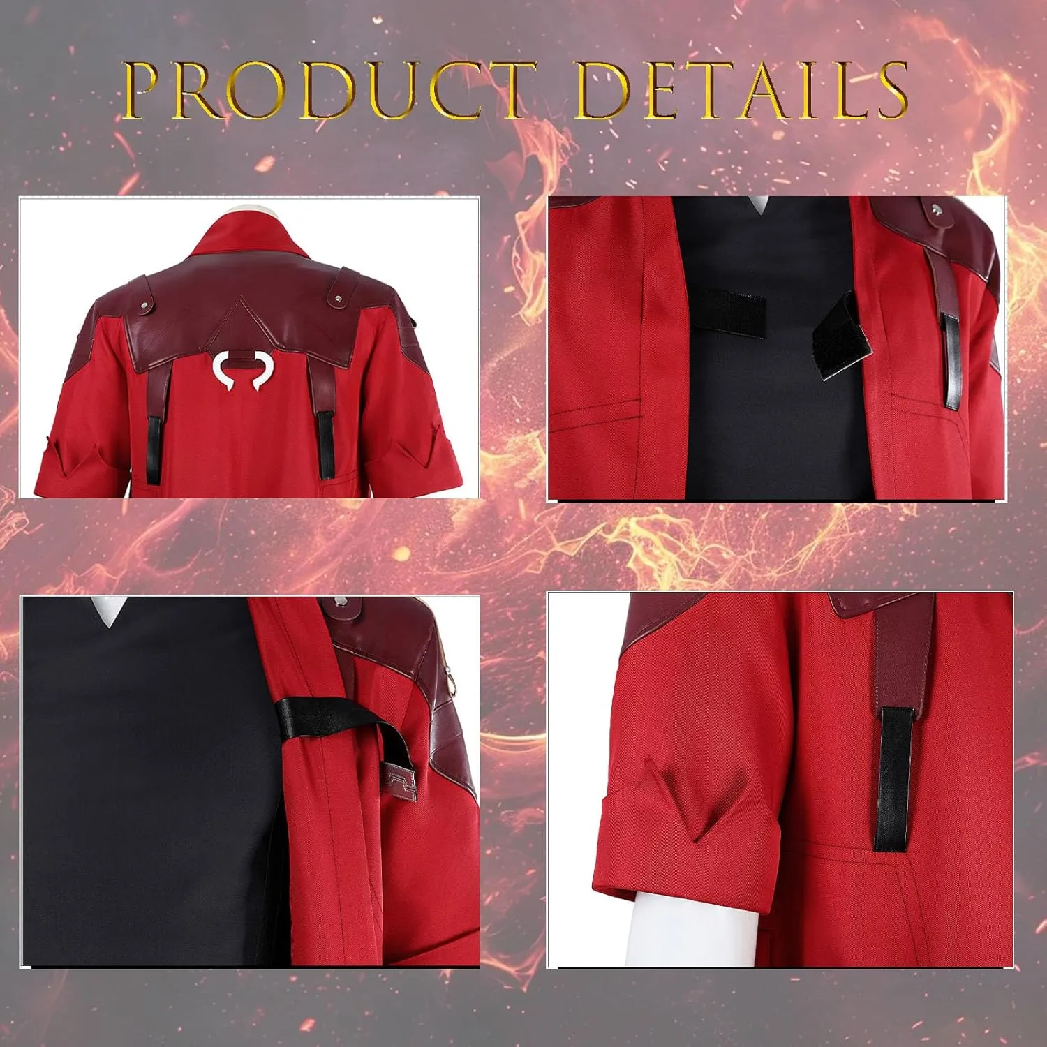 Dante Cosplay Costume Set Men's Cosplay Red Trench Coat with Wig Halloween Cosplay Costume for Adult