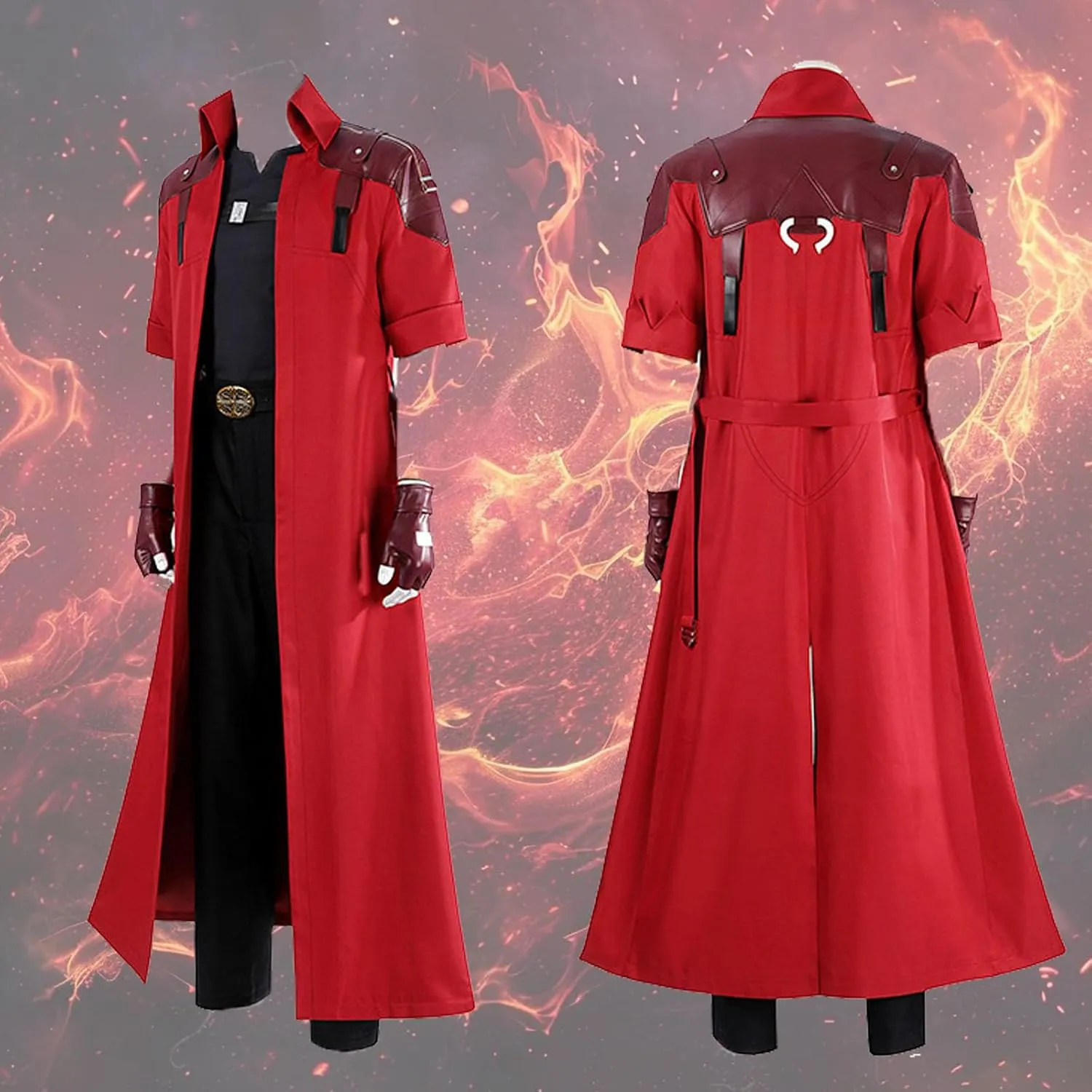 Dante Cosplay Costume Set Men's Cosplay Red Trench Coat with Wig Halloween Cosplay Costume for Adult