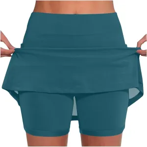 DDAPJ pyju Tennis Skirts for Women Golf Skorts Skirt with Shorts Underneath High Waisted Athletic Skirt Pickleball Skort