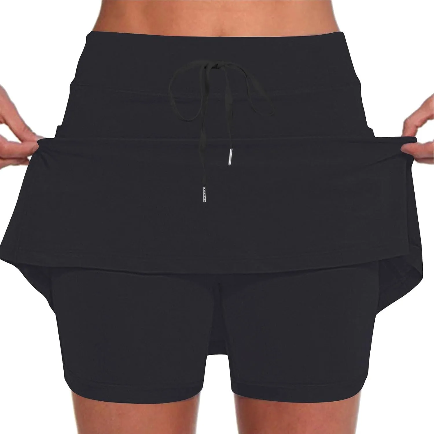 DDAPJ pyju Tennis Skirts for Women Summer Drawstring High Waisted Golf Skorts Running Athletic Skorts for Pickleball Casual