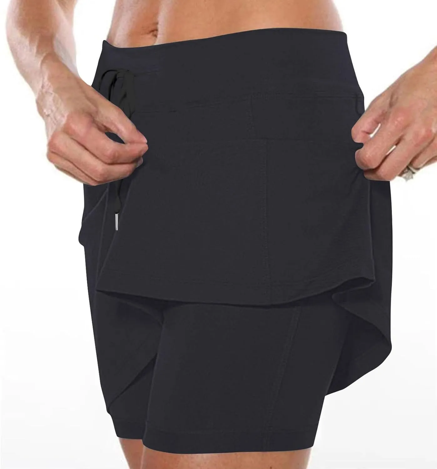 DDAPJ pyju Tennis Skirts for Women Summer Drawstring High Waisted Golf Skorts Running Athletic Skorts for Pickleball Casual