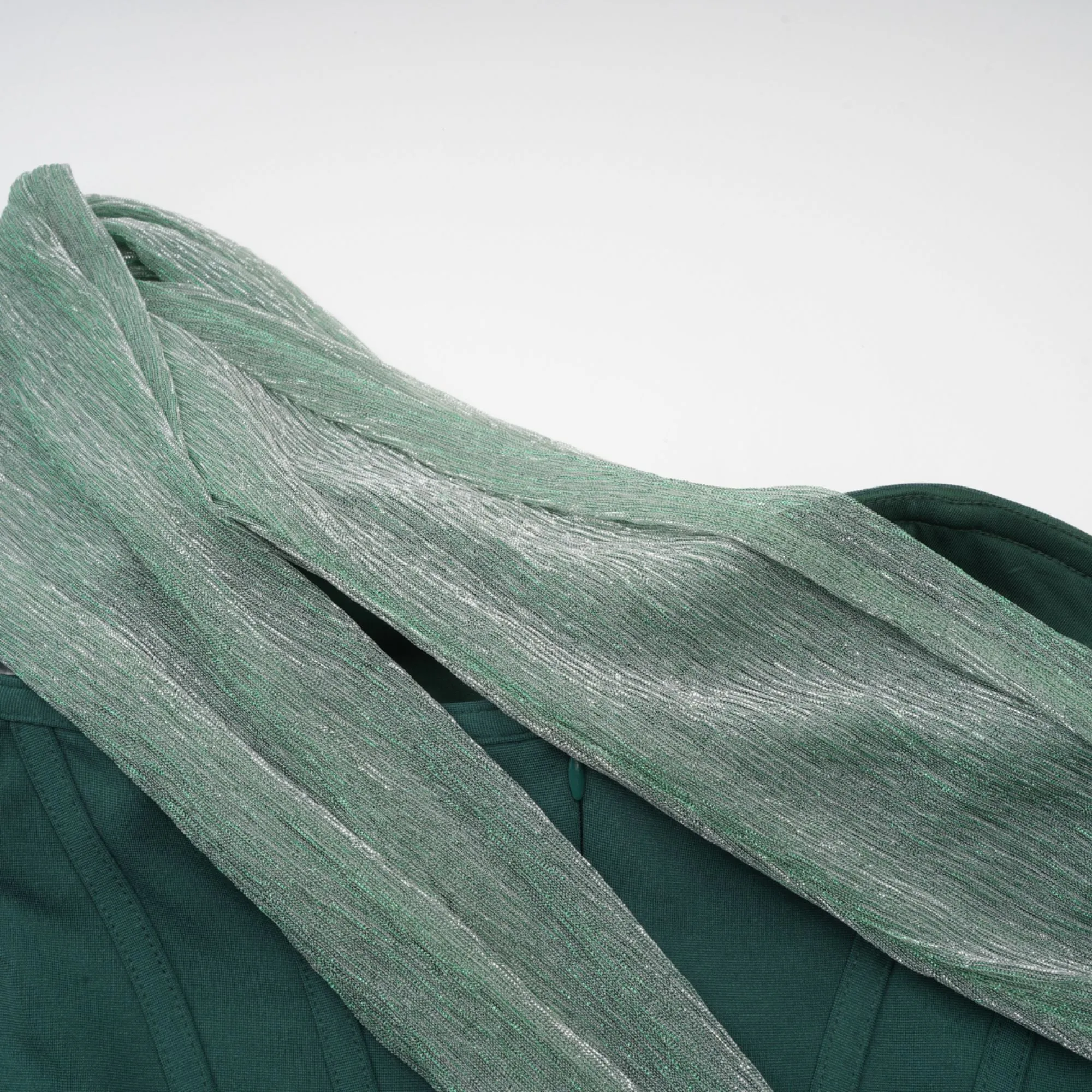 Delphine ribbon-design corset maxi dress in Green