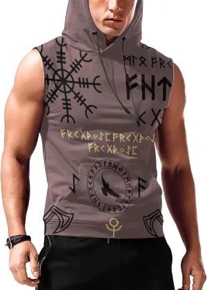 Desantiago Men's Dry Fit Moisture Wicking Tech Quick Dry Sleeveless Shirts Mesh Hoodie Active Athletic Tank Tops