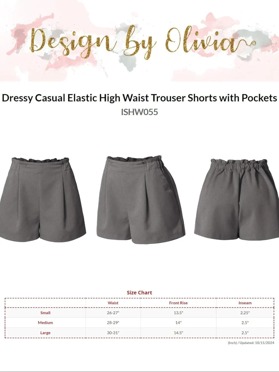 Design by Olivia Women's Dressy Casual Elastic High Waist Trouser Shorts with Pockets