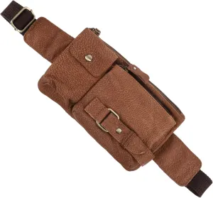 Didiseaon Men's First Layer Cowhide Storage Pouch Stylish Phone Bag Key Holder Money Pouch for Outdoors Travel