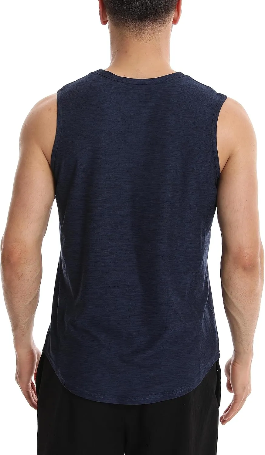 Different Touch Mens Active Gym Workout Sleeveless Shirt Quick Dry Crew Neck Muscle Tank Top