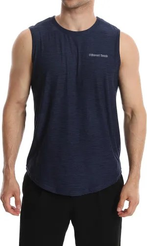 Different Touch Mens Active Gym Workout Sleeveless Shirt Quick Dry Crew Neck Muscle Tank Top