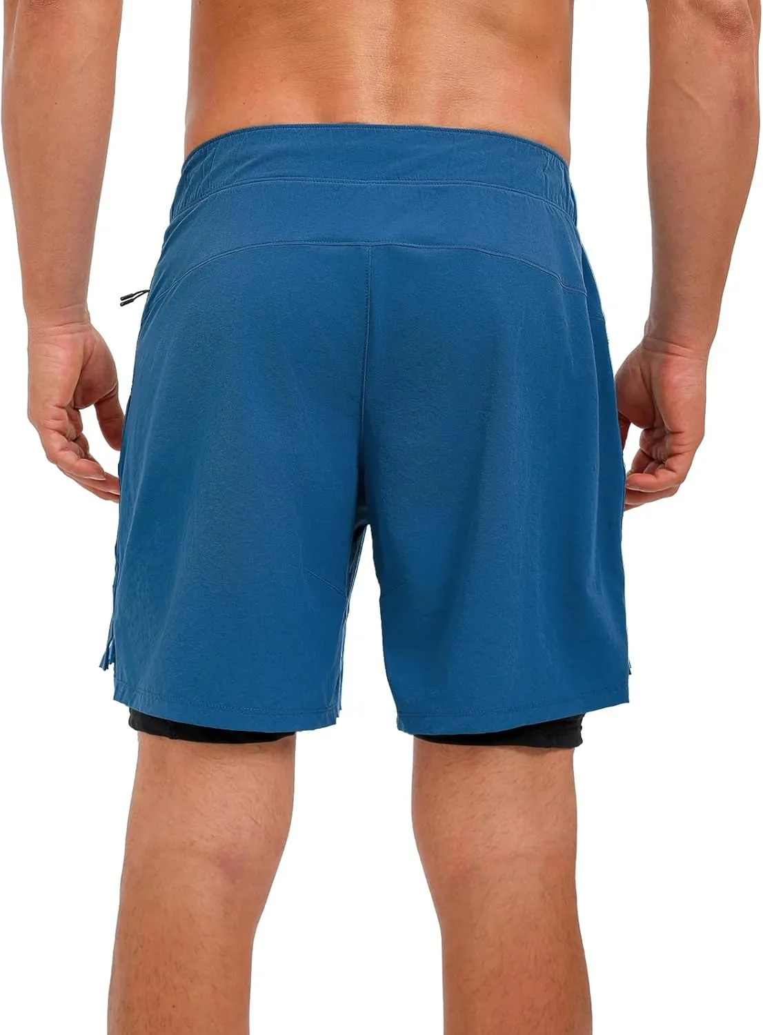 ECUPPER Mens Swim Trunks with Compression Liner Board Shorts with Zipper Pockets Quick Dry Swimwear Beach Bathing Swimsuit