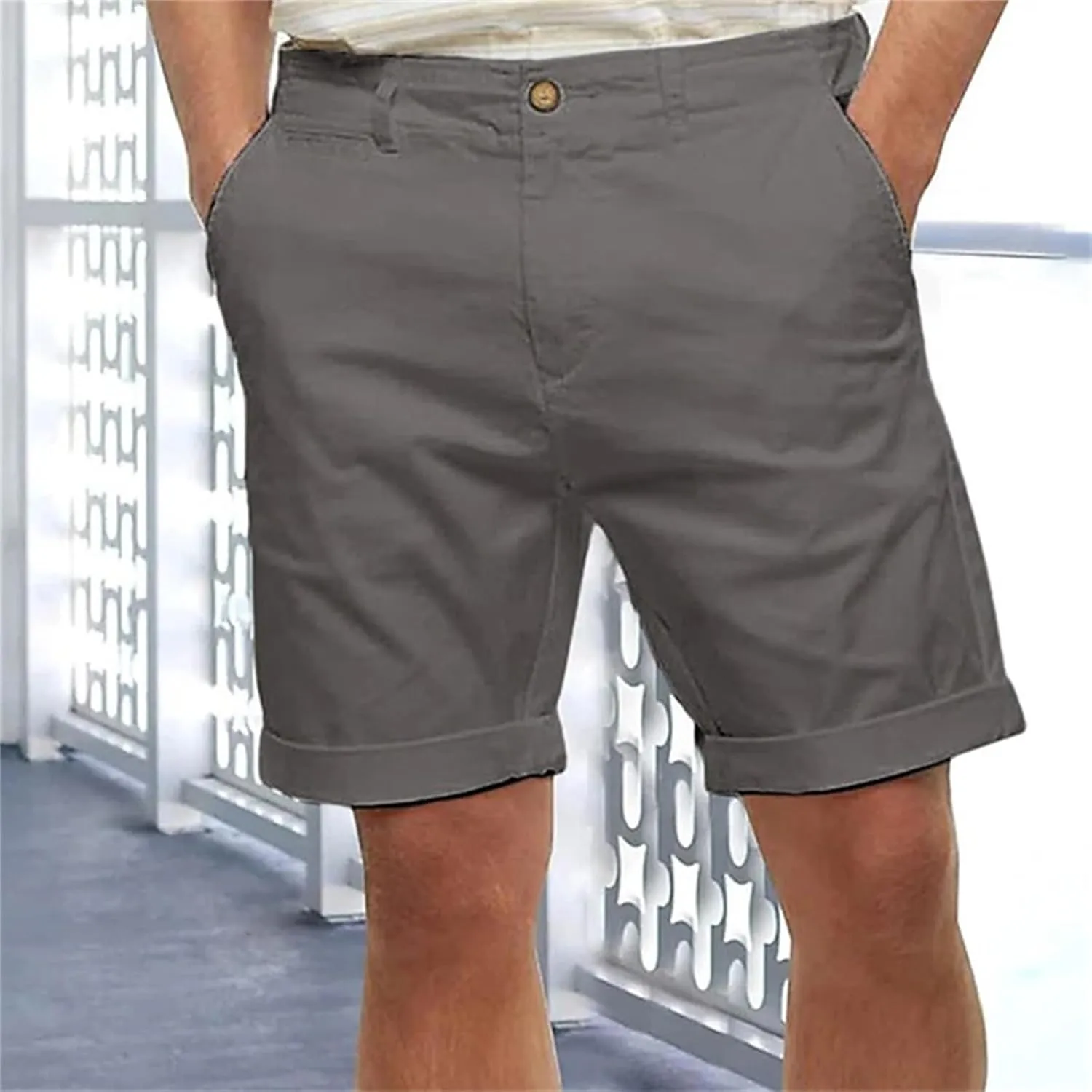 evzosrz Mens Slim Fit Stretch Cotton Chino Summer Shorts Fashion Breathable Workout Golf Casual Chino Short for Men