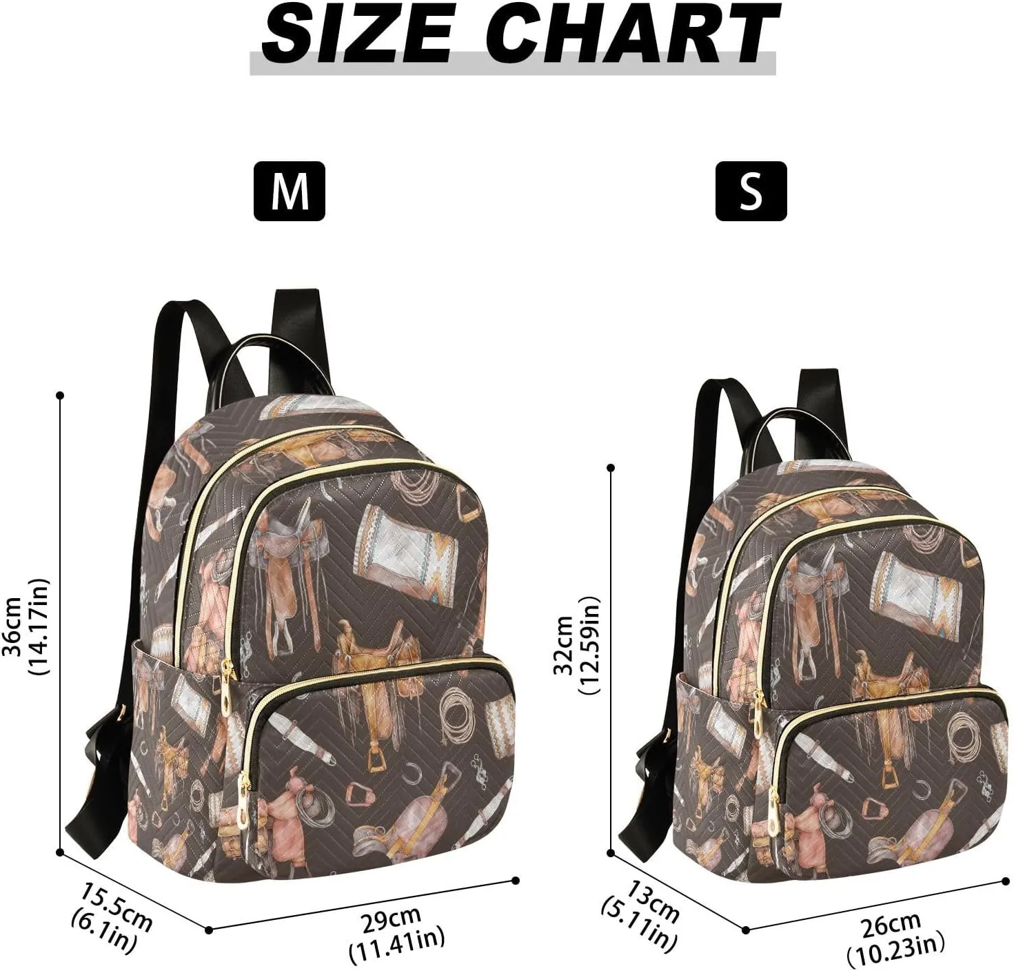 Exnundod Small Backpack for Women Western Style Saddle Pattern Backpack Purse Travel Daypack Lightweight Backpack,