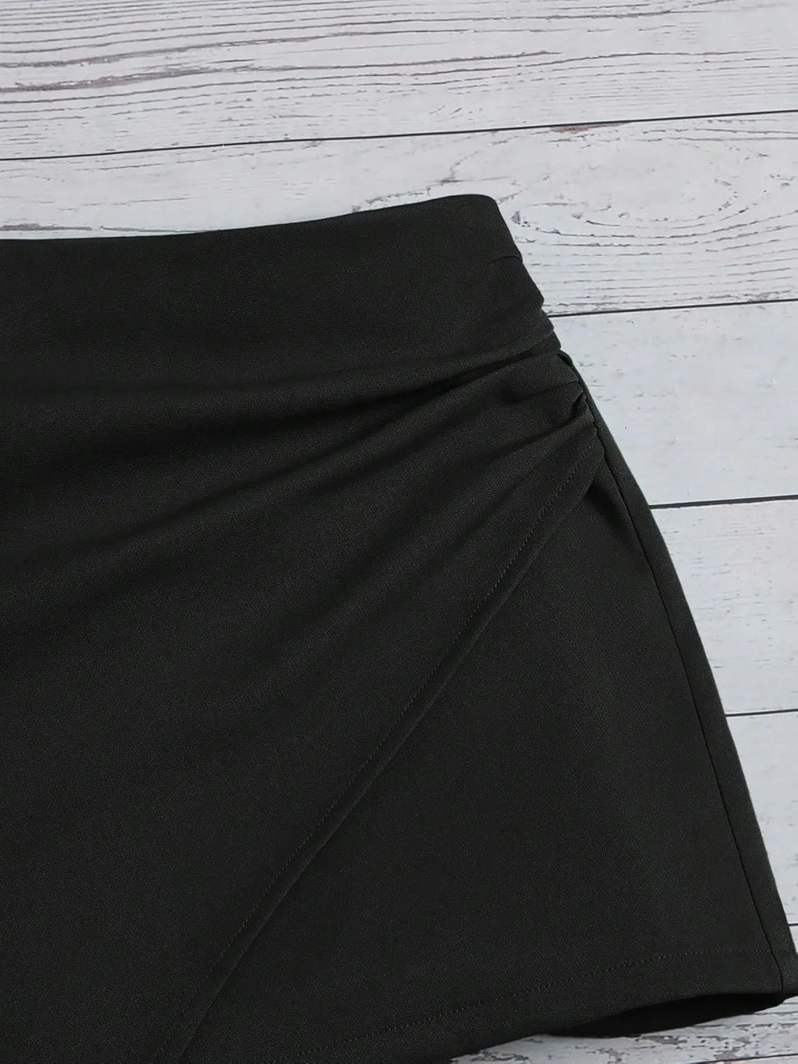 Floerns Women's Casual Asymmetrical Hem High Waist Skorts Shorts