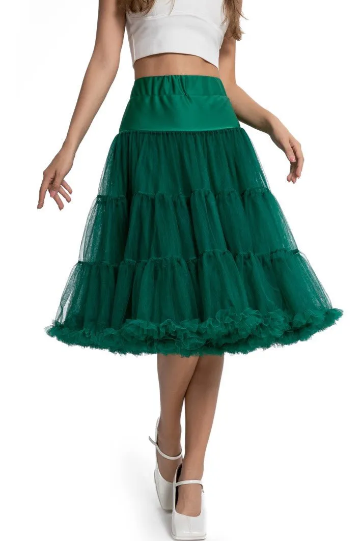 Fluffy Net Petticoat 25.5 Inches In Emerald Green