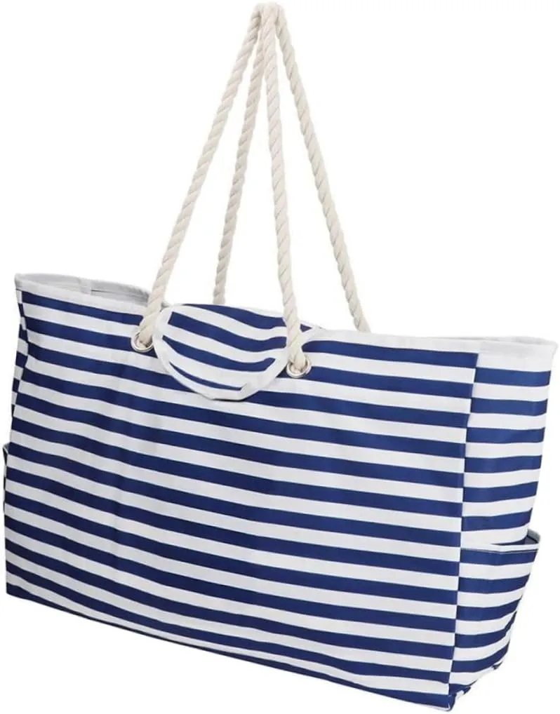 FRCOLOR Reusable Large Capacity Handbag Beach Bag Wide Bottom Organize Shopping Stylish Practical