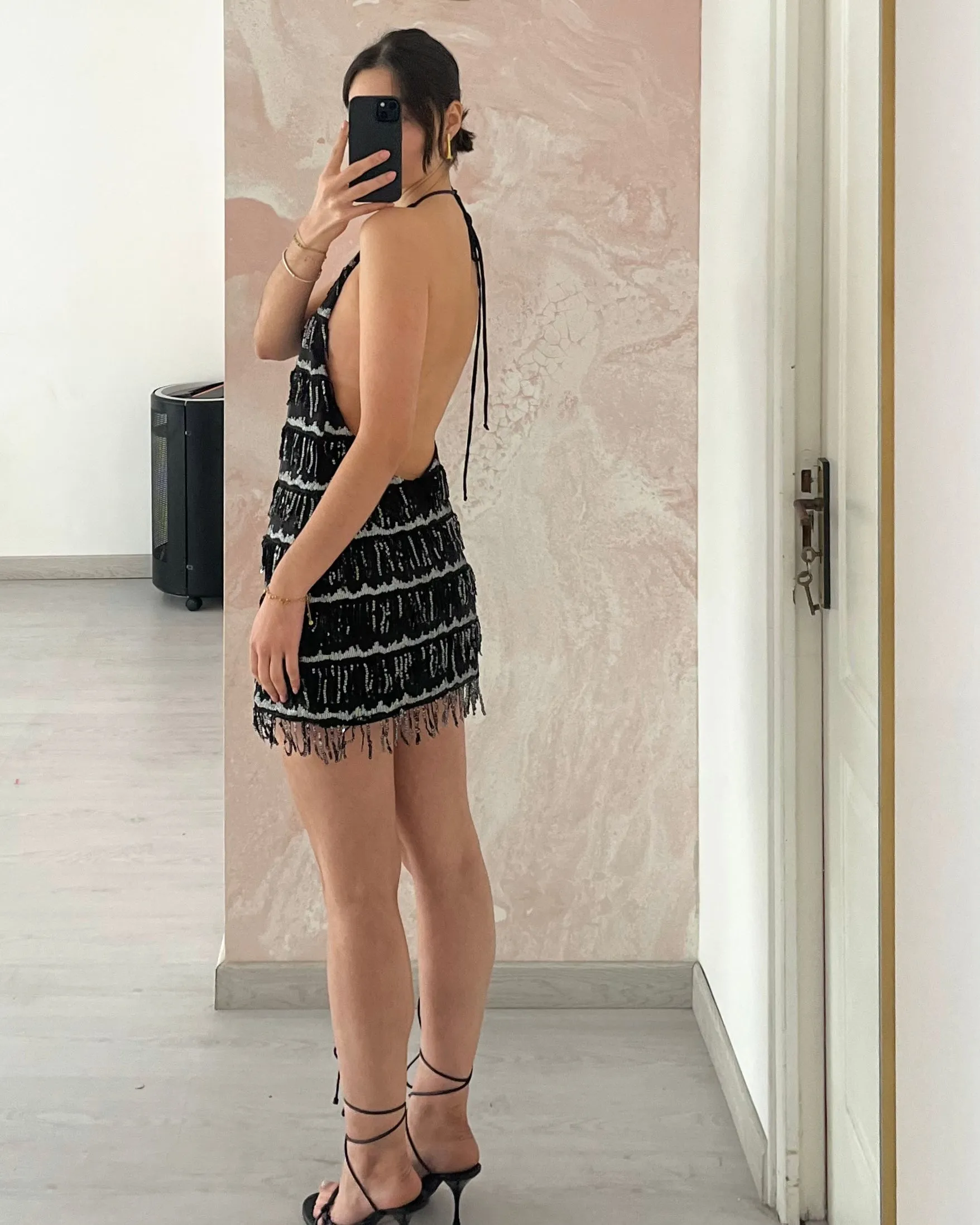 Fringe Sequins Mini Dress