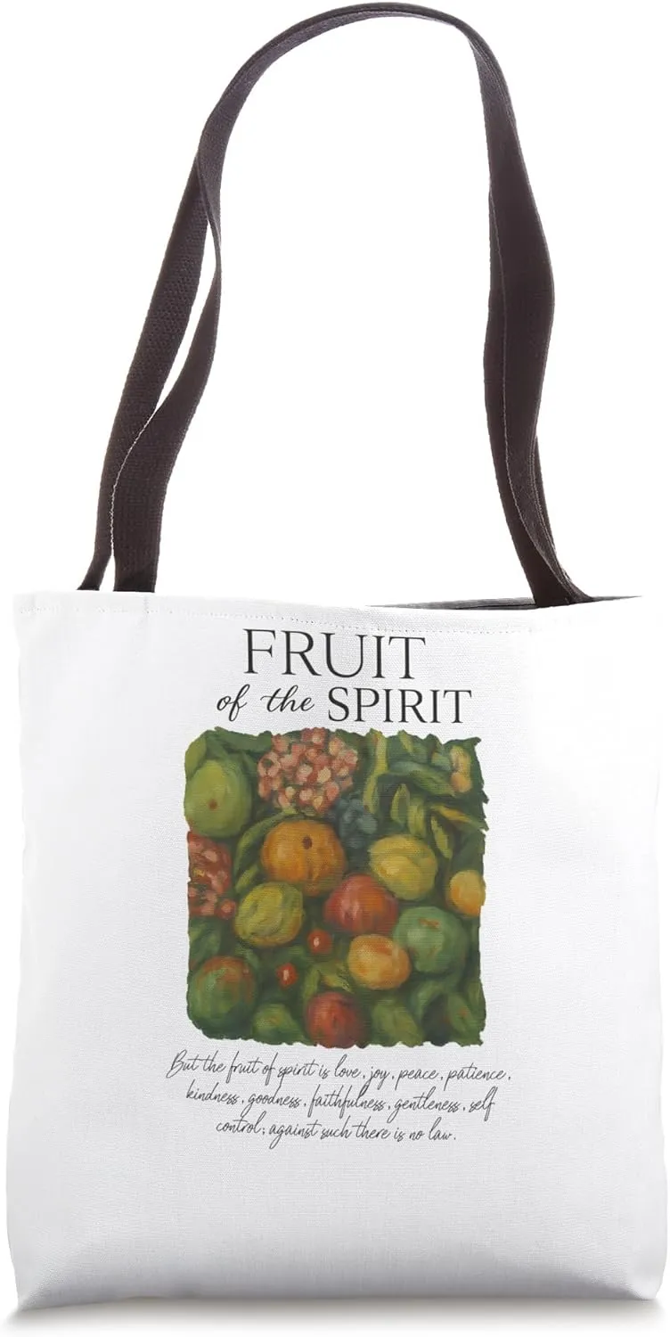 Fruit of the Spirit Christian Vintage Bible Verse Women Men Tote Bag