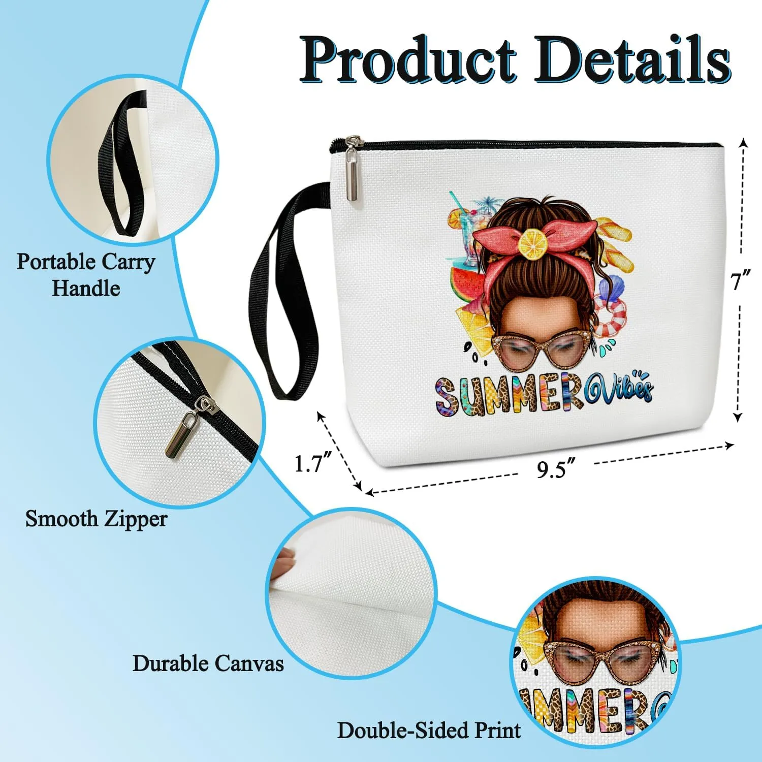 Funny Makeup Bag Cosmetic Bag For Girls Black Girl Makeup, Cosmetic Travel Toiletry Pouch, Small Beach Bag Organizer Purse -13