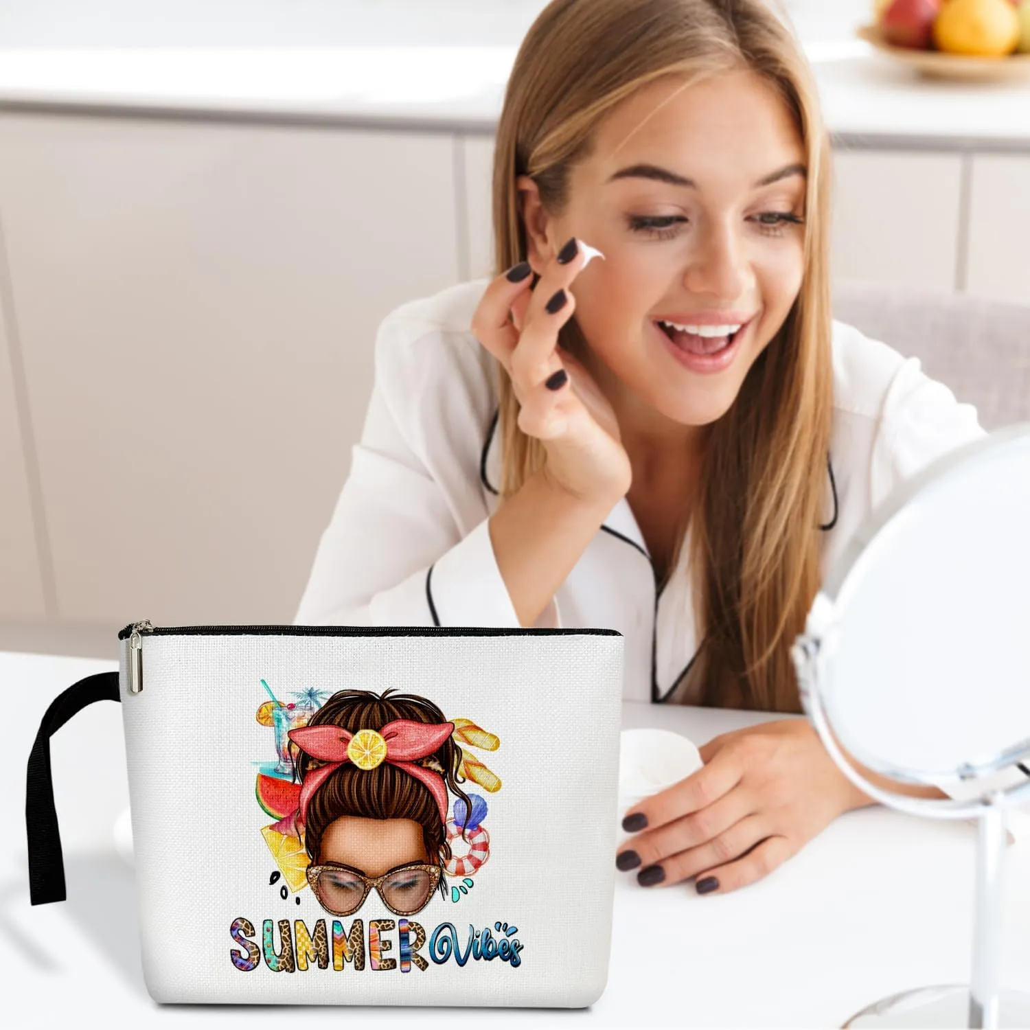 Funny Makeup Bag Cosmetic Bag For Girls Black Girl Makeup, Cosmetic Travel Toiletry Pouch, Small Beach Bag Organizer Purse -13