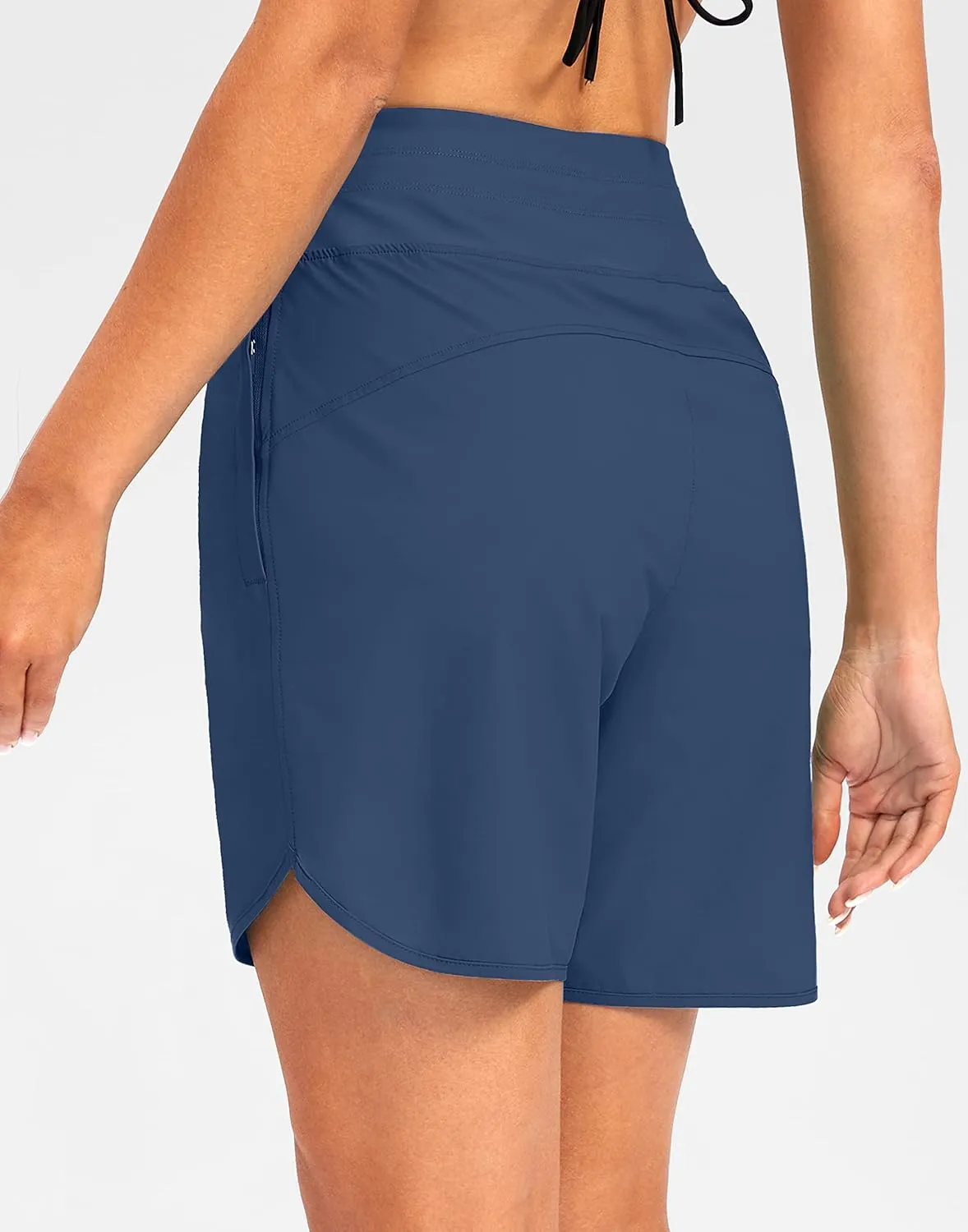 G Gradual Women's 7" Quick Dry High Waisted Swim Board Shorts with Zipper Pockets UPF 50  Beach Shorts for Women with Liner