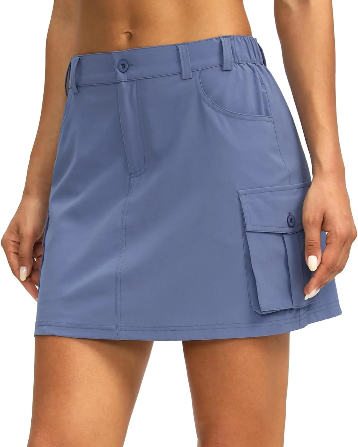 G Gradual Women's Skort 5 Pockets Cargo Skirt Golf Skirts Skorts for Women Casual Summer Hiking, Stone Blue, XX-Large