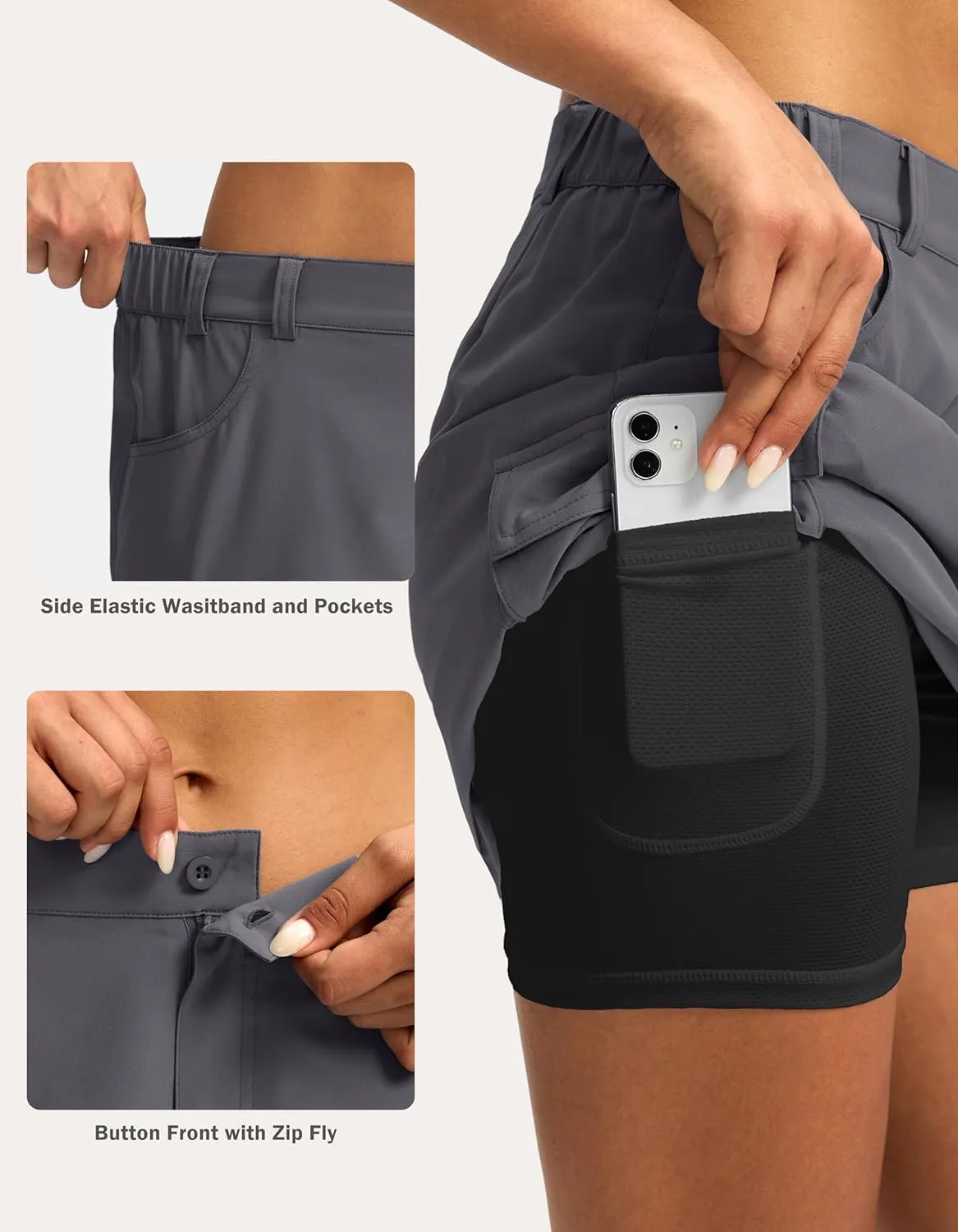 G Gradual Women's Skort 5 Pockets Cargo Skirt Golf Skirts Skorts for Women Casual Summer Hiking