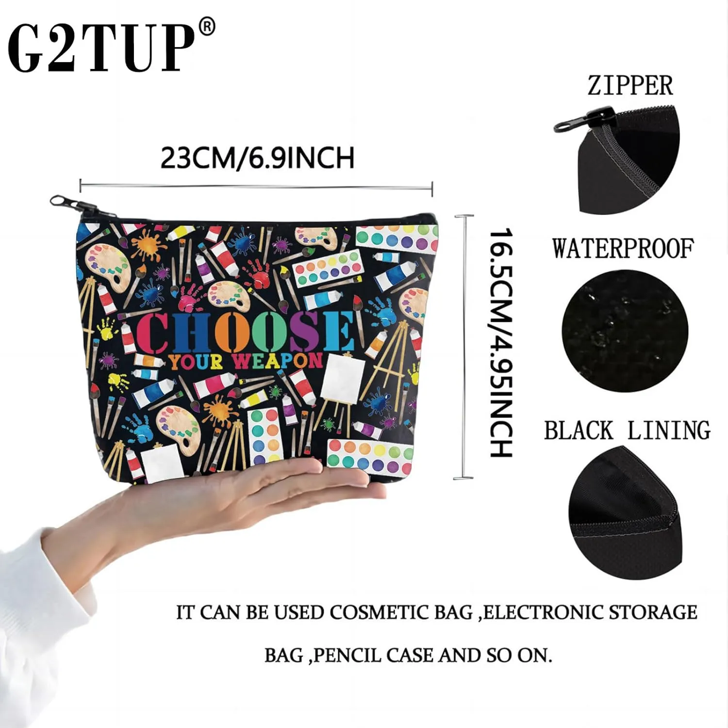G2TUP Art Painting Artists Painter Gift Cosmetic Bag Paint Palette Brush Accessories Pouch for Art Teacher (Choose Weapon New)
