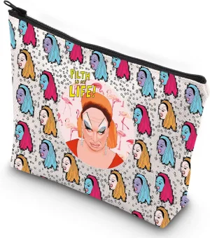 G2TUP Babs Johnson Makeup Bag Divine Inspire Gift Filth is My Life Canvas Zipper Pouch Cotton & Connie Merch (Filth is My New)